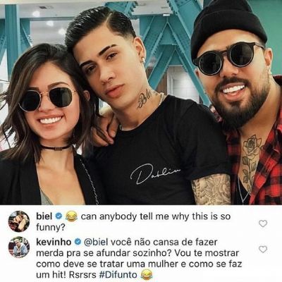 MC Kevinho pega ex do cantor Biel e ataca o rival no Instagram: 'Defunto'