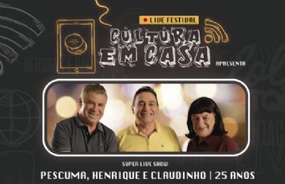Pescuma, Henrique e Claudinho fazem 'live' com maestro Fabrcio Carvalho nesta quarta-feira