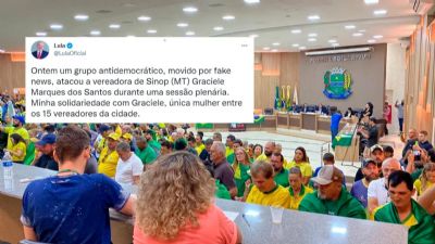 Lula se solidariza com vereadora de Sinop hostilizada por bolsonaristas
