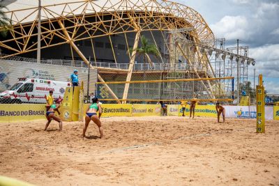 Estacionamento do Ginsio Aecim Tocantins  preparado para o Circuito Brasileiro de Vlei de Praia