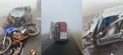 Neblina causa acidente envolvendo 4 veculos entre Chapada e Campo Verde