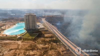 Ciopaer buscou gua na piscina do Brasil Beach para apagar incndio