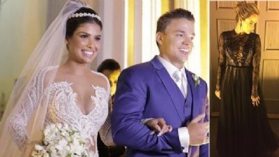 Ex-BBBs Ana Paula e dona Geralda vo  casamento de Munik em Fortaleza