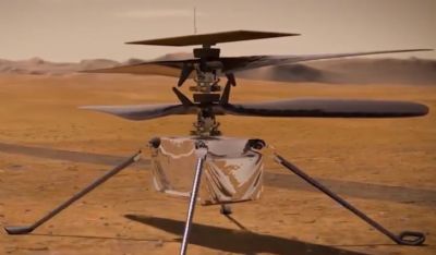 Helicptero Ingenuity comea a ser desembarcado em Marte