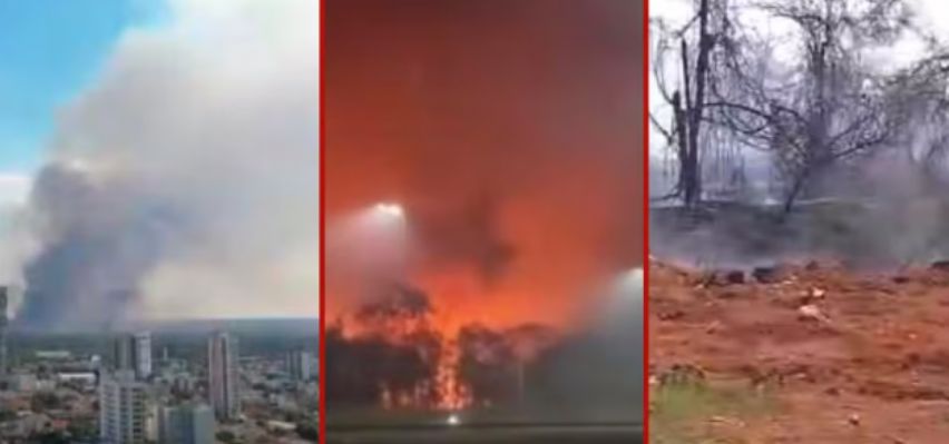 Inc�ndio em �rea do Ex�rcito em MT pode ter come�ado ap�s homem atear fogo em vegeta��o, diz bombeiro