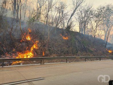 Fogo devasta Serra de S�o Vicente, em MT