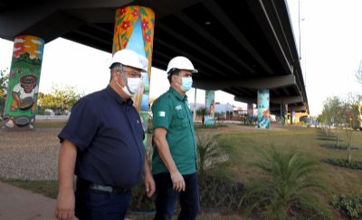 Ap�s vistoria, prefeito determina que obra de viaduto passe por melhorias em acabamento e inaugura��o ser� dia 10 de maio