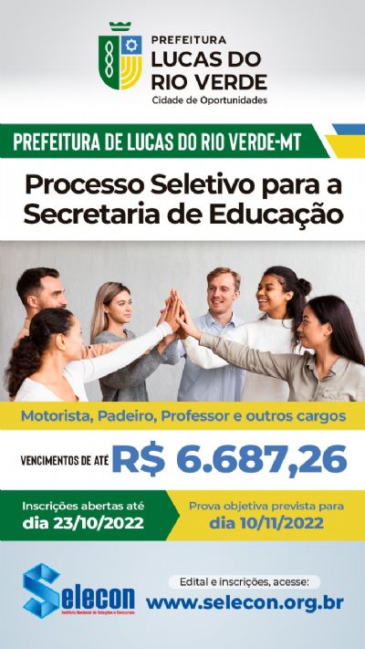 Lucas do Rio Verde est� com novas oportunidades para Processo Seletivo Simplificado