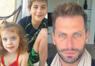 Henri Castelli posta foto dos filhos e olhos azuis se destacam