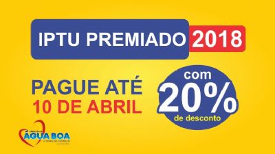 Pagamento do IPTU em �gua Boa com 20% de desconto termina amanh� (10)