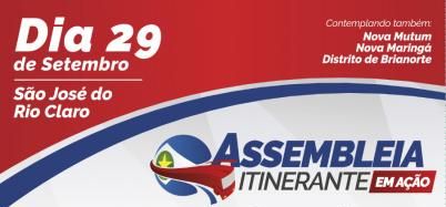S�o Jos� do Rio Claro recebe Assembleia Itinerante nesta sexta