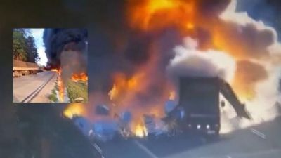 Ap�s explos�o que matou motorista, BR-364 � liberada para o tr�fego