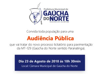 Munic�pio de Ga�cha do Norte recebe audi�ncia p�blica para asfaltar MT-129