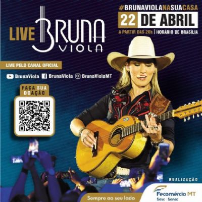Cuiabana Bruna Viola faz �live� para arrecadar alimentos e m�scaras a pessoas carentes
