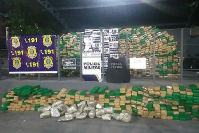 Pol�cias Militar e Rodovi�ria apreendem mais de uma tonelada de maconha em caminh�o