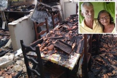 Casal que salvou bisnetos precisa de doa��es para reconstruir casa