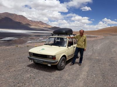 Aposentado viaja 15 mil km sozinho pela Am�rica do Sul com um Fiat 147