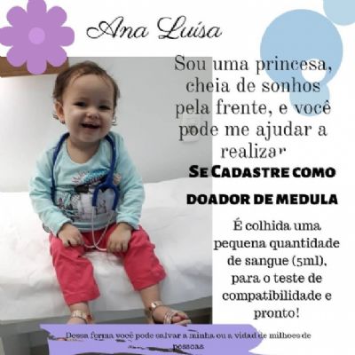 Fam�lia cria campanha para crian�a de 2 anos que precisa de transplante de medula �ssea