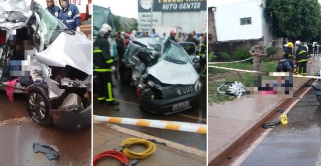 Bandido morre ap�s bater carro roubado de frente com caminh�o