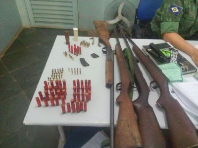 Sema e Batalh�o Ambiental apreendem armas e animais silvestres rec�m-abatidos