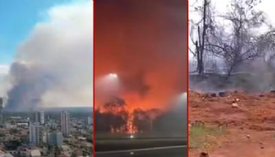 Inc�ndio em �rea do Ex�rcito em MT pode ter come�ado ap�s homem atear fogo em vegeta��o, diz bombeiro