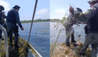 Pol�cia Ambiental apreende 1,4 mil metros de redes de pesca em rio no interior de SP