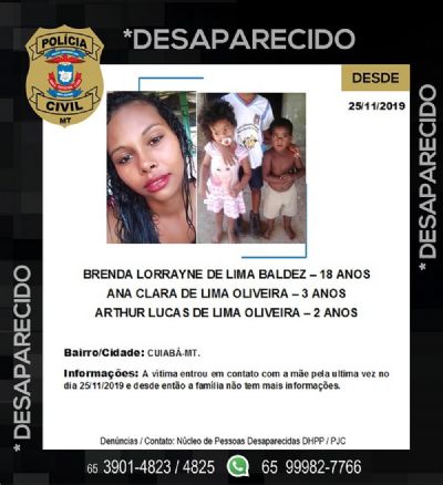 Fam�lia est� desaparecida h� mais de 10 dias ap�s mulher ligar para m�e pedindo socorro em Cuiab�