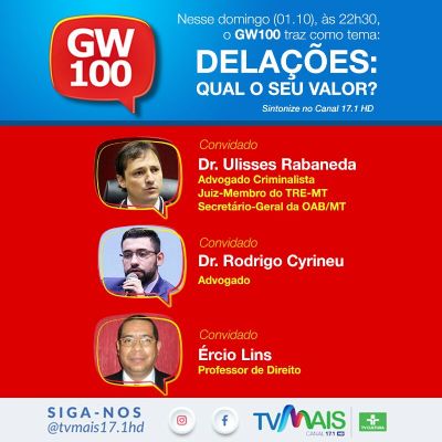 ​�Dela��es� � o tema do Programa GW100 deste domingo