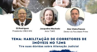 CRECI realiza live sobre Habilita��o de Corretores de Im�veis no TJMS nesta sexta