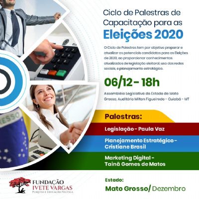 Nova etapa do Ciclo de palestras de capacita��o para as elei��es 2020 ser� em Cuiab�