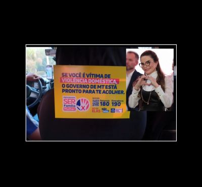 Primeira-dama de MT agradece motorista de aplicativo pelo exemplo no combate � viol�ncia dom�stica