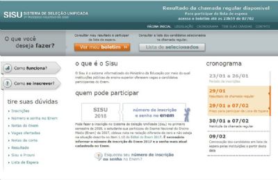 Sisu 2018: resultado � divulgado; listas de aprovados podem ser consultadas