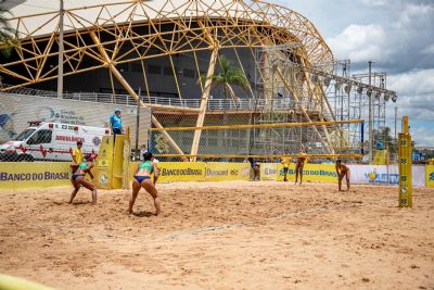 Estacionamento do Gin�sio Aecim Tocantins � preparado para o Circuito Brasileiro de V�lei de Praia