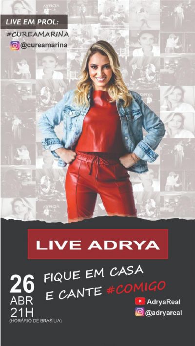 Adrya Almeida faz live neste domingo para ajudar tratamento de menina de 1 ano