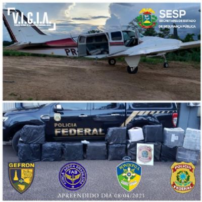 Pol�cia intercepta aeronave em MT com 579 kg de drogas e causa preju�zo de R$ 11 milh�es a criminosos