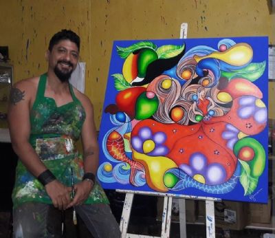Adriano Ferreira e fam�lia realizar�o pintura ao vivo em shopping