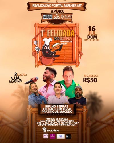 Instituto Vidas realiza ​1� Feijoada Solid�ria Feminina de Cuiab�