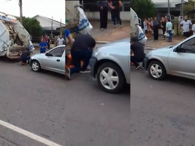 ​Motorista atropela e quebra pernas de gari em MT