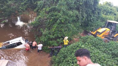 ​Cinco pessoas da mesma fam�lia morrem ap�s ve�culo cair em rio em Rond�nia