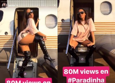 Anitta dan�a em jatinho para comemorar sucesso de 'Paradinha'