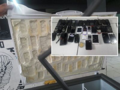 ​Agentes acham freezer �recheado� com 33 celulares em cadeia de MT