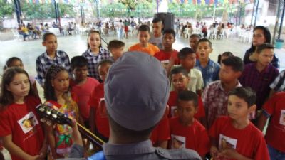 Projeto de m�sica da Pol�cia Militar atende mais de 80 crian�as e refor�a a��es preventivas