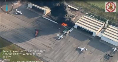 Aeronave explode em hangar da empresa Bom Futuro