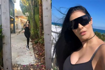 Simaria revela selfie p�s-treino e volume do silicone fica ainda maior