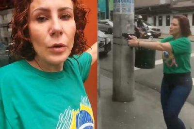 ​Carla Zambelli saca e aponta arma para pessoas em S�o Paulo