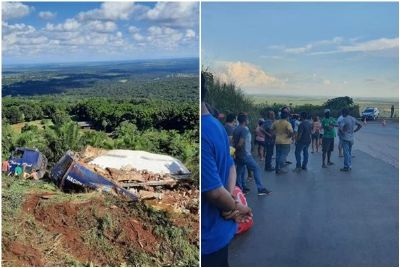 Ap�s caminh�o capotar, multid�o de 3 mil pessoas saqueia carne em rodovia de MT