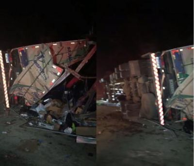 Motorista morre ap�s tombar carreta na Serra de S�o Vicente