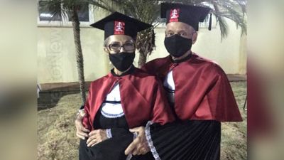 Casal septuagen�rio se forma em Direito em Cuiab�