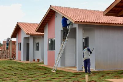 ​Casas populares do programa SER Fam�lia Habita��o em Lucas do Rio Verde est�o 40% conclu�das