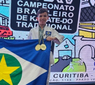 Bolsista do Governo de MT, atleta de 11 anos conquista medalhas de ouro no Campeonato Brasileiro de Karat�